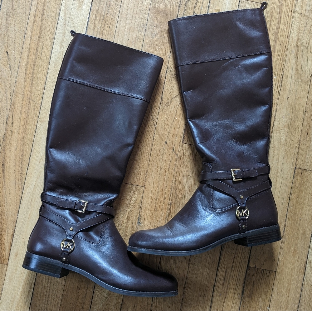 Michael Kors brown leather boots